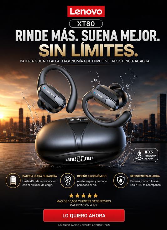 Audifonos inalambricos lenovo xt80